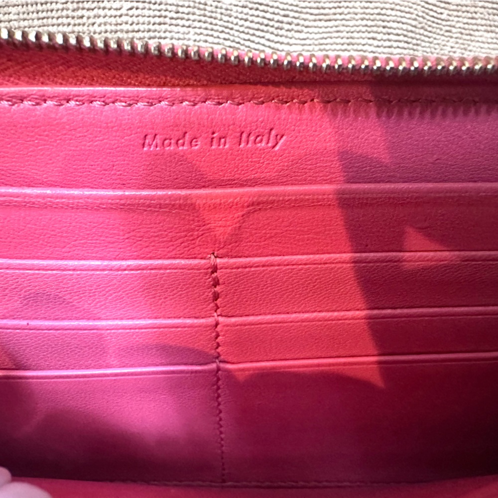 Authentic CELINE Leather Color-Block Zip Wallet – Pink & Burgundy ✨ - Picture 10 of 15